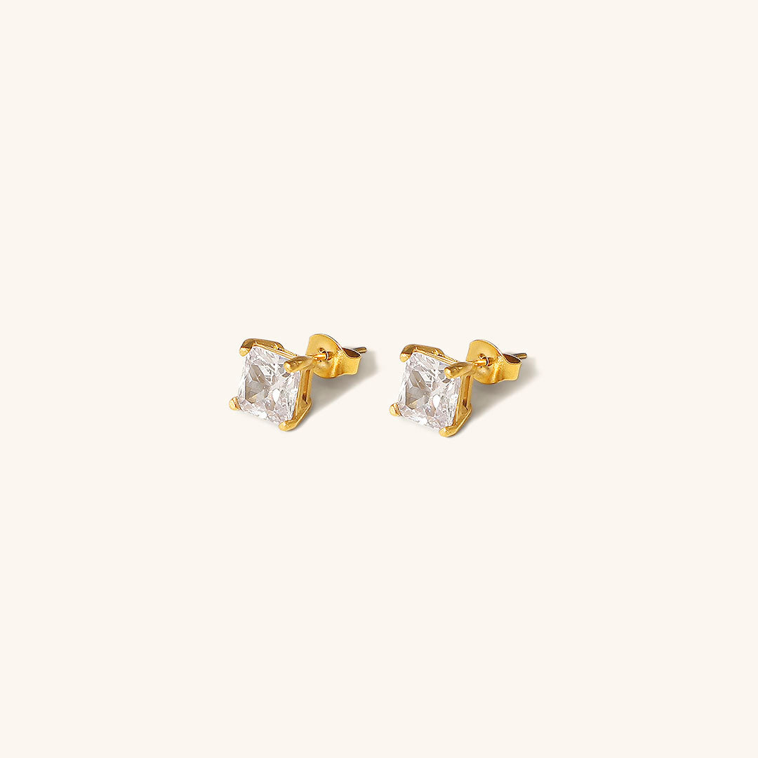 ML - Golden Solitair Earrings