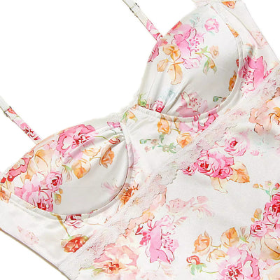 ML - Floral Satin Maxi Dress