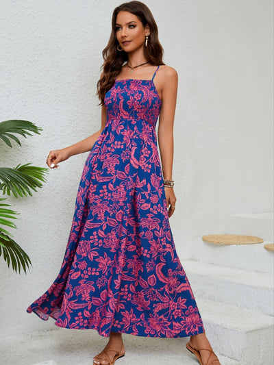 ML - Ruched Floral Strapless Dress