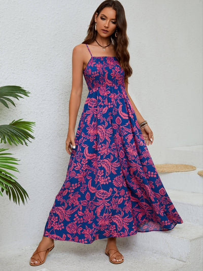 ML - Ruched Floral Strapless Dress