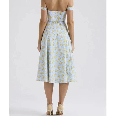 ML - Floral Corset Midi Dress