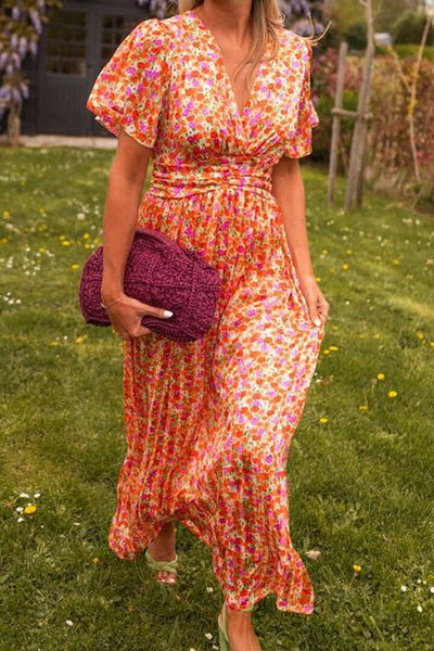 ML - Elegant V-Neck Maxi Dress