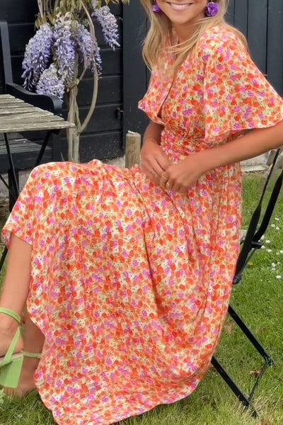 ML - Elegant V-Neck Maxi Dress