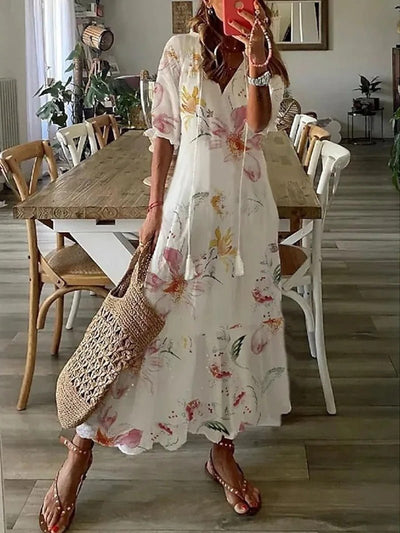 ML - Summer Dress with Floral Print